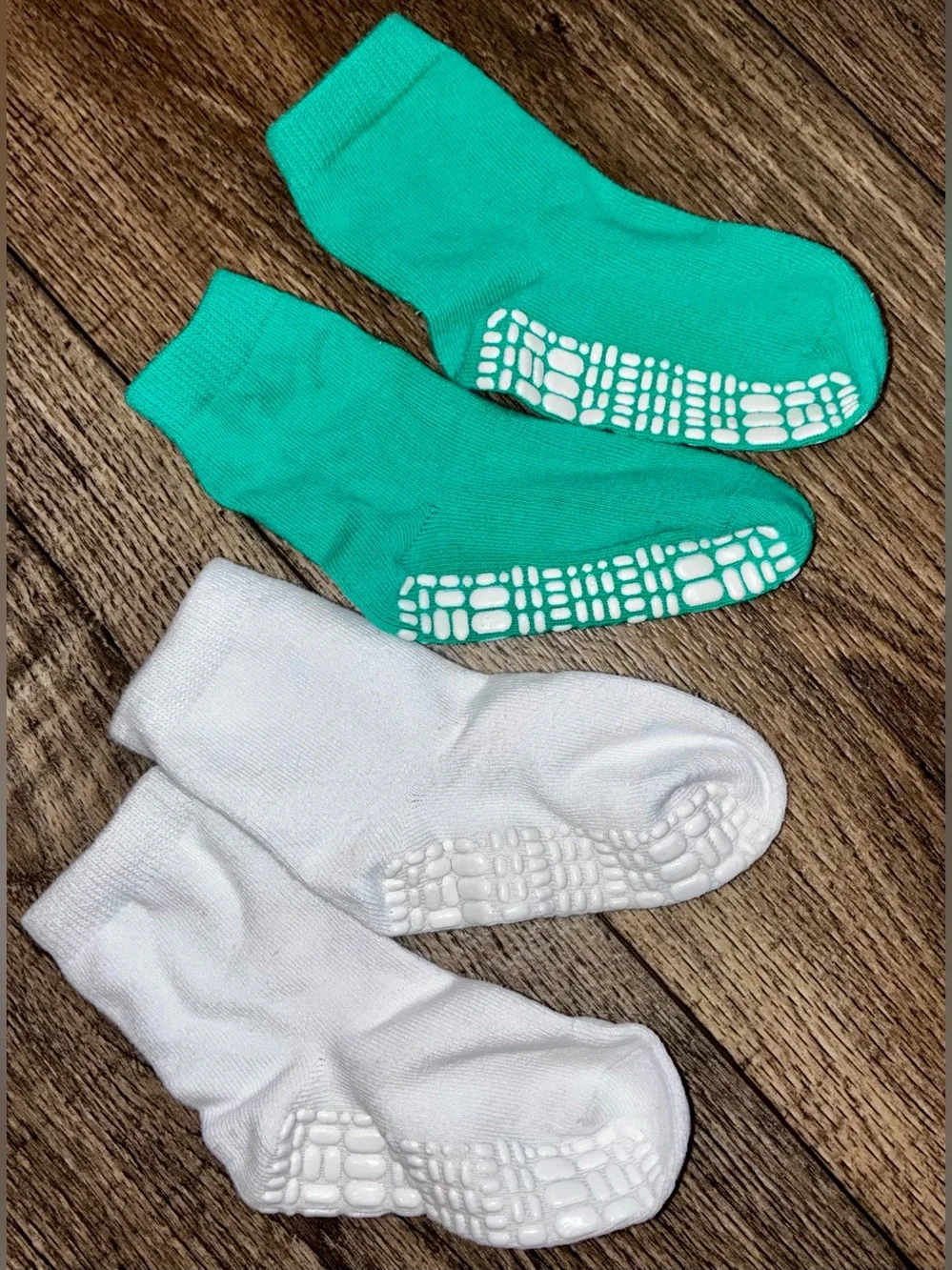 Amazon Kids Assorted Grip Crew Socks - Teal, Light Blue, Gray, Red, Navy & More